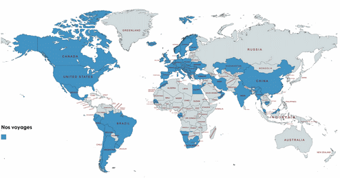 Carte de nos voyages